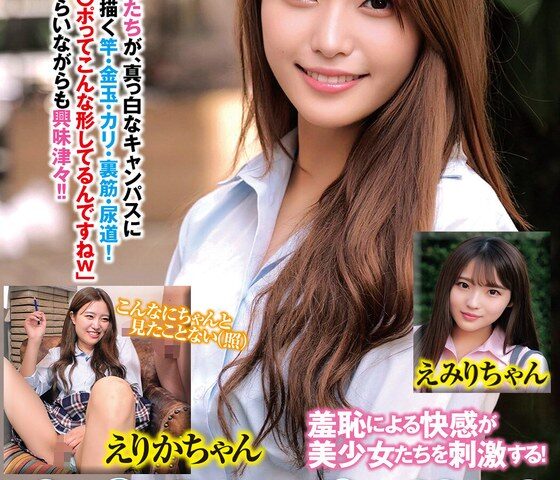 羞恥による快感が美少女たちを刺激する！おち○ぽデッサンあなたのオマ〇コに挿れてほしいデカチンを描いてくださいwえりかちゃんえみりちゃん